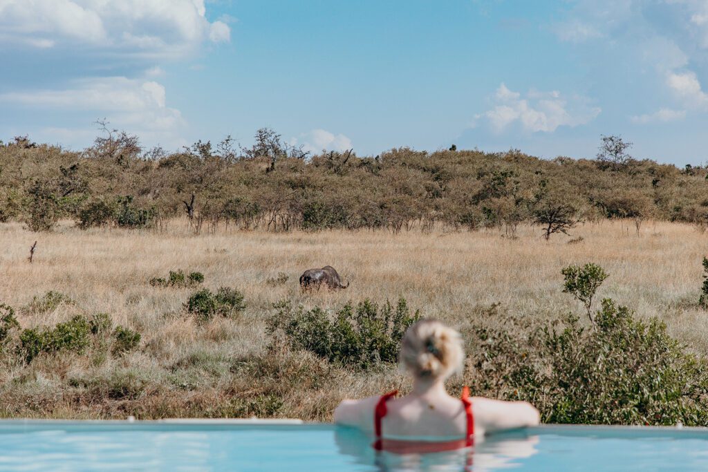 Great Plains Sambuk Suite at Mara Nyika pool with guest Great Plains Sambuk Suite at Mara Nyika pool with guest