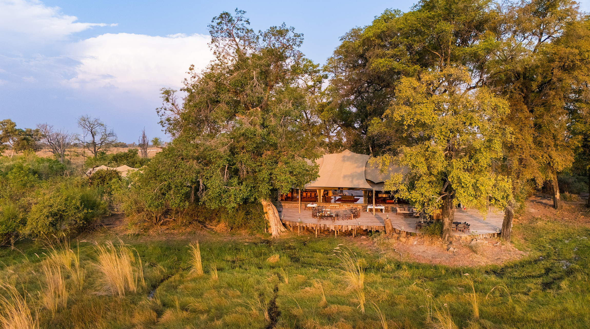 Main lodge exterior at Duba Plains Camp