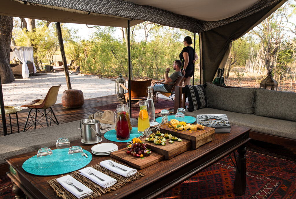 Great Plains Conservation Selinda Explorers Camp day time diningg